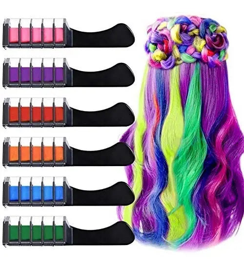 Tinturara Tizas Color Pelo Tiza Tinte Cabello Temporal Fluor Surtidos