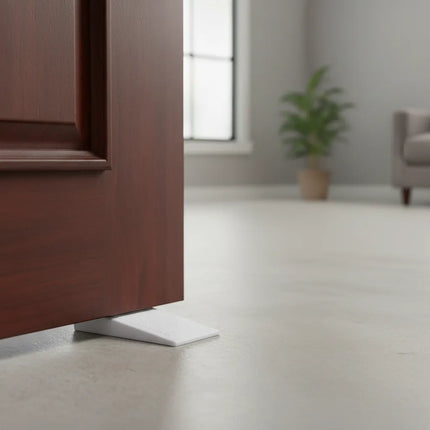 Tope Para Puertas A Piso Tipo Cuña, Traba Puerta Blanco / Cuña / Mate