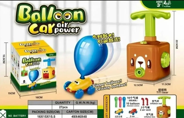 Torre Bombín Lanzador Inflador Globos Autos Juego Niño Niña AMARILLO UNISEX