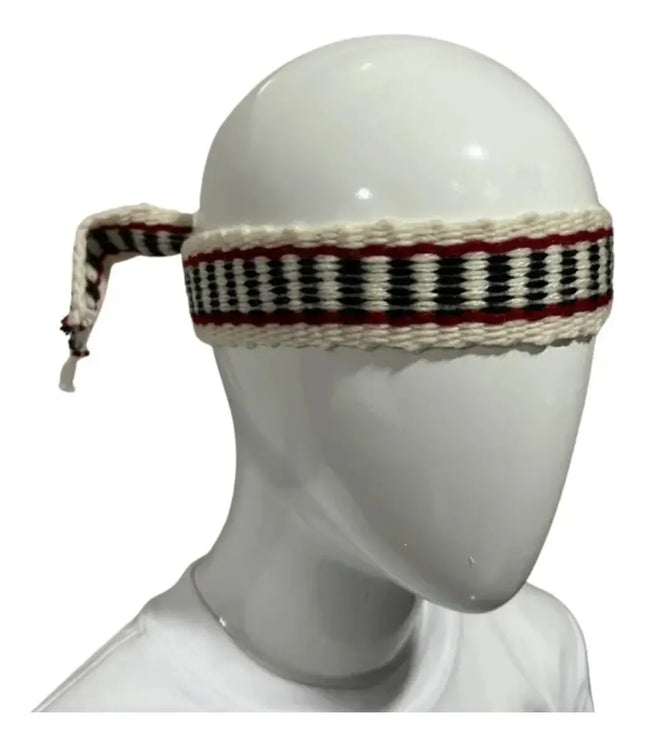 Trarilonco - Bandana Cintillo Mapuche Hombre 100cm Beige