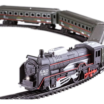 Tren Clásico Con Luz Juguete Para Niños 9 Piezas