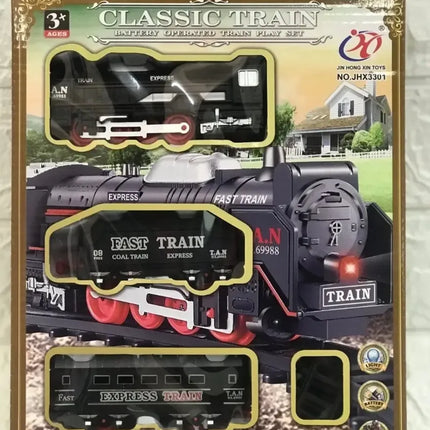 Tren Clásico Con Luz Juguete Para Niños 9 Piezas