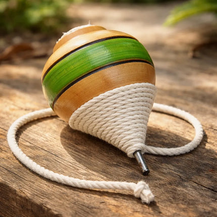 Trompo De Madera, Juego Criollo Nacional Chileno Pintado AL AZAR