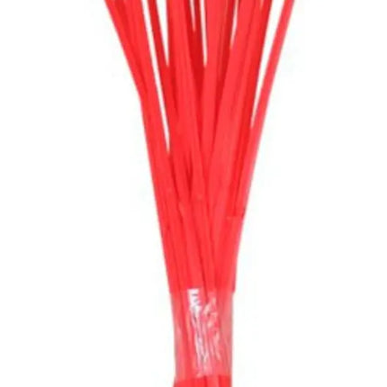 100 Varilla Rojo Porta Globo + Copa Plásticos 42cms