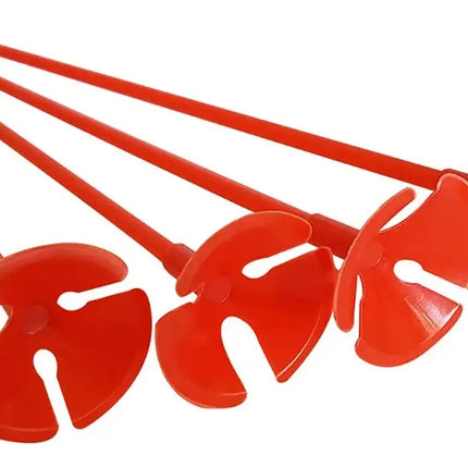 100 Varilla Rojo Porta Globo + Copa Plásticos 42cms