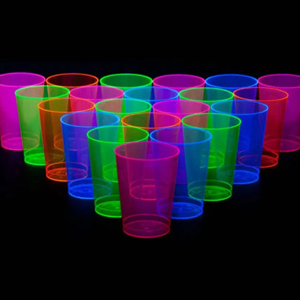 30 Vasos Acrílicos Plástico 200ml Cotillón Flúor Neón Surtidos AL AZAR