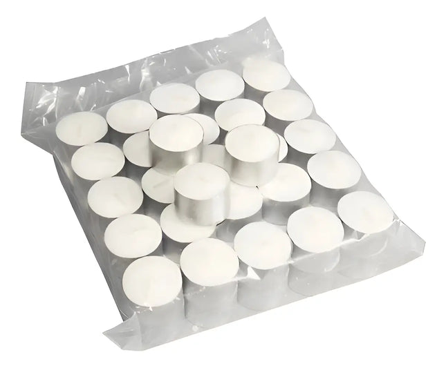 Pack 50 Velas Tea Light Esoterismo Decoración Limpieza Luz Color Blanco