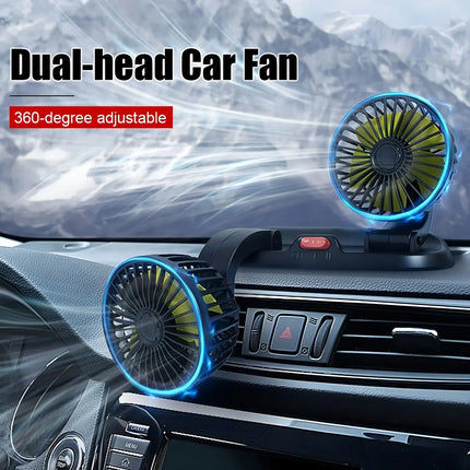Mini Ventilador USB Doble Sobremesa 5 Aspas Portátil Auto Color Negro