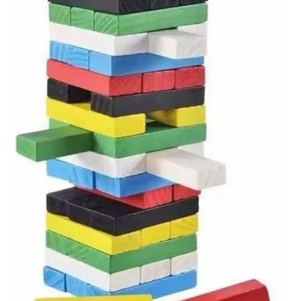 Torre De Madera Colores 54 Piezas Juego Educativo Yenga 54