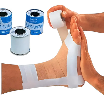 Cinta Deportiva Rígida 5cm Adhesivo Zinc Vendaje Funcional Blanco