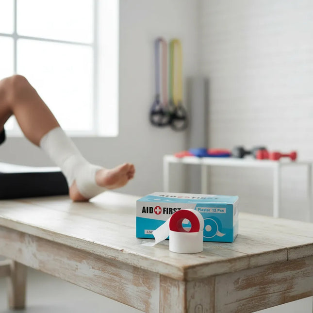 Cinta Deportiva Rígida 2,5cm Adhesivo Zinc Vendaje Funcional Blanco